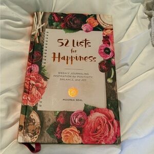 52 Lists for Happiness Journal with Floral Cover